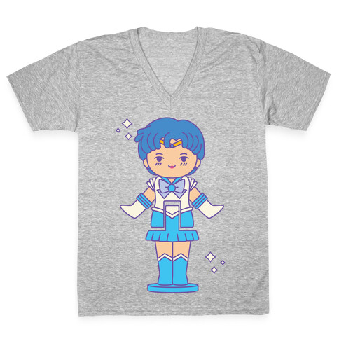 Sailor Mercury Pocket Parody V-Neck Tee Shirt