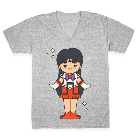 Sailor Mars Pocket Parody V-Neck Tee Shirt