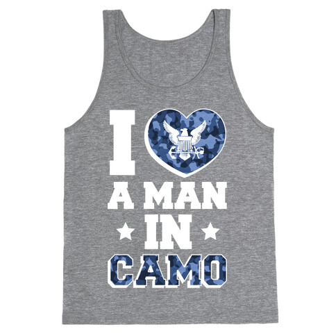 I Love a Man in Camo (navy) Tank Top