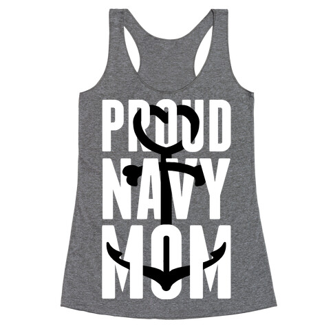 Proud Navy Mom Racerback Tank Top