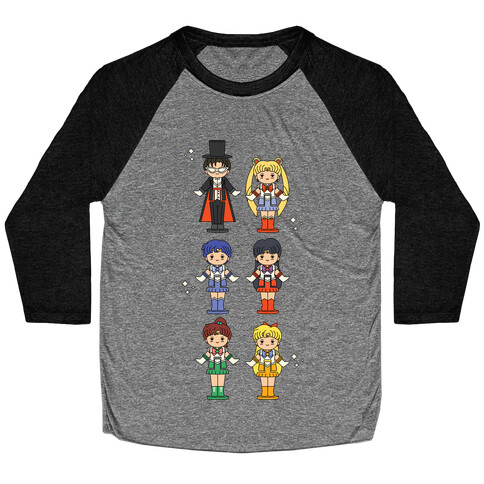 Sailor Moon Inner Senshi Pocket Parody Baseball Tee