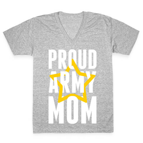 Proud Army Mom V-Neck Tee Shirt