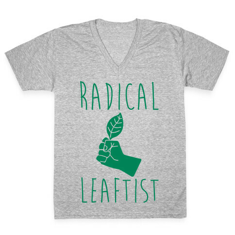 Radical Leaftist Parody V-Neck Tee Shirt