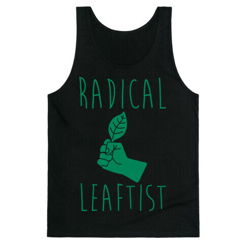 Radical Leaftist Parody White Print Tank Top