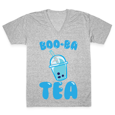 Boo-Ba Tea (Ghost Boba Tea Parody) V-Neck Tee Shirt