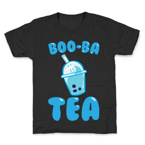 Boo-Ba Tea (Ghost Boba Tea Parody) White Print Kids T-Shirt