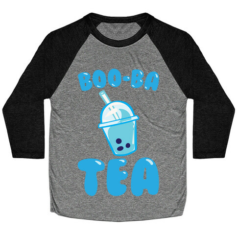 Boo-Ba Tea (Ghost Boba Tea Parody) White Print Baseball Tee