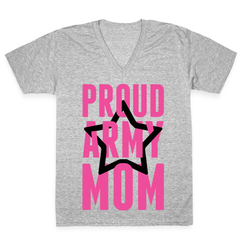 Proud Army Mom V-Neck Tee Shirt