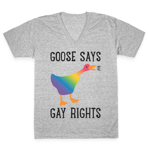 Goose Says Gay Rights V-Neck Tee Shirt