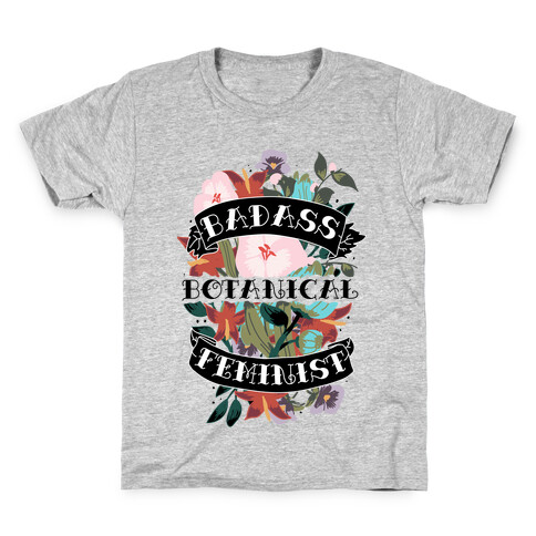 Badass Botanical Feminist  Kids T-Shirt