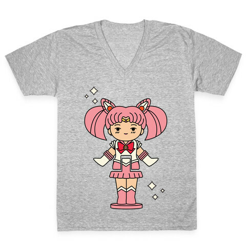 Sailor Chibi Moon Pocket Parody V-Neck Tee Shirt
