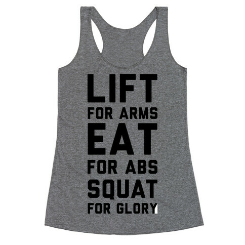 LIFT. EAT. SQUAT. Racerback Tank Top