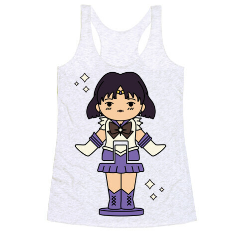 Sailor Saturn Pocket Parody Racerback Tank Top