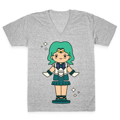 Sailor Neptune Pocket Parody V-Neck Tee Shirt