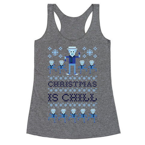 Christmas Is Chill Snow Miser Racerback Tank Top