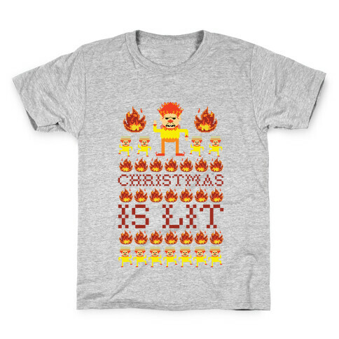 Christmas Is Lit Heat Miser Kids T-Shirt