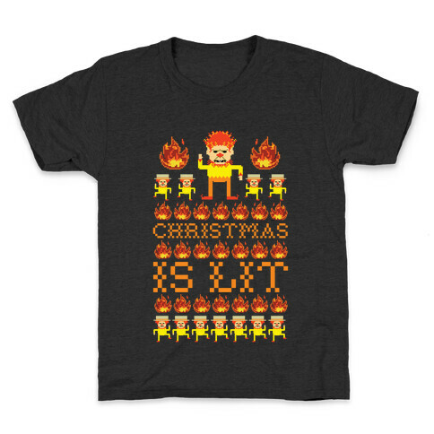 Christmas Is Lit Heat Miser Kids T-Shirt