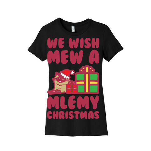 We Wish Mew A Mlemy Christmas White Print Womens T-Shirt