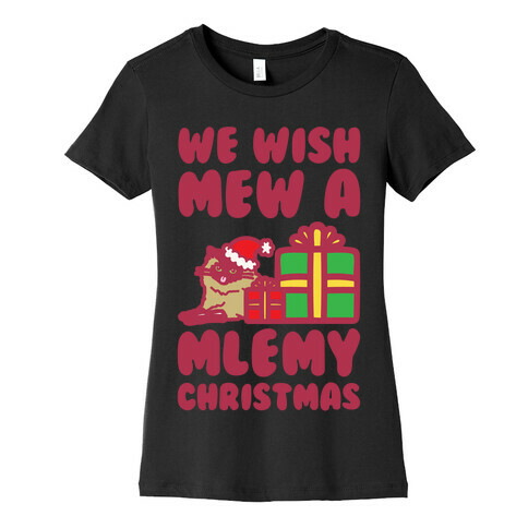 We Wish Mew A Mlemy Christmas White Print Womens T-Shirt