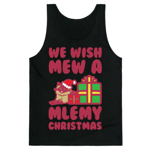 We Wish Mew A Mlemy Christmas White Print Tank Top