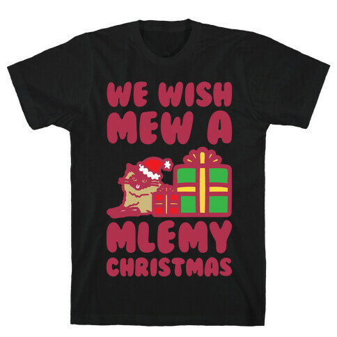 We Wish Mew A Mlemy Christmas White Print T-Shirt