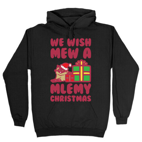 We Wish Mew A Mlemy Christmas White Print Hooded Sweatshirt