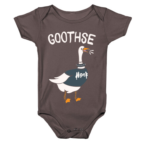 Goothse (Goth Goose Parody) White Print Baby One-Piece