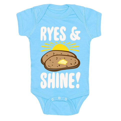 Ryes and Shine Parody White Print Baby One-Piece