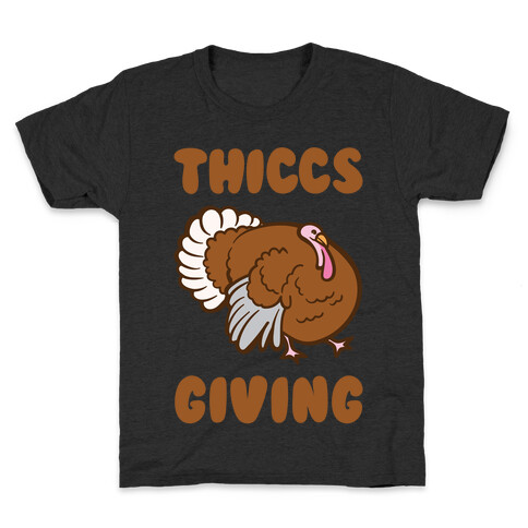 Thiccs-Giving Parody White Print Kids T-Shirt