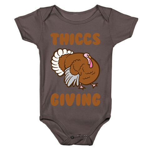 Thiccs-Giving Parody White Print Baby One-Piece