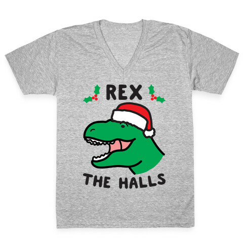 Rex The Halls V-Neck Tee Shirt