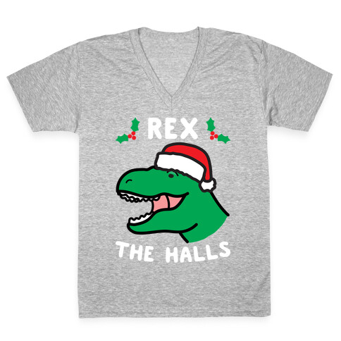 Rex The Halls V-Neck Tee Shirt