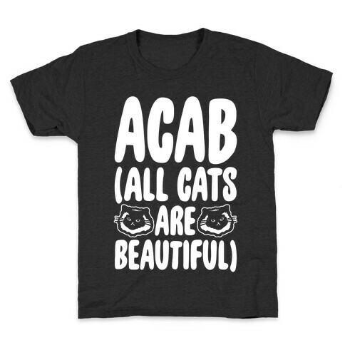 ACAB (All Cats Are Beautiful) White Print Kids T-Shirt