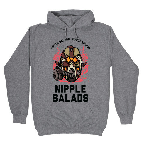 Nipple Salads Krieg Parody Hooded Sweatshirt