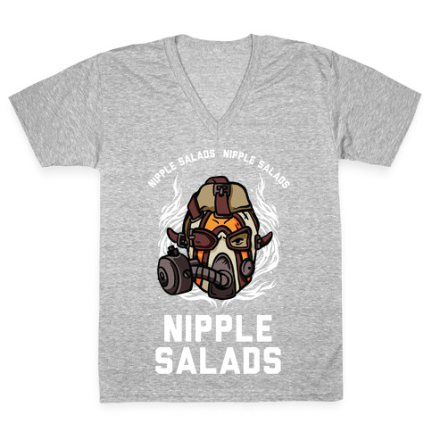 Nipple Salads Krieg Parody V-Neck Tee Shirt