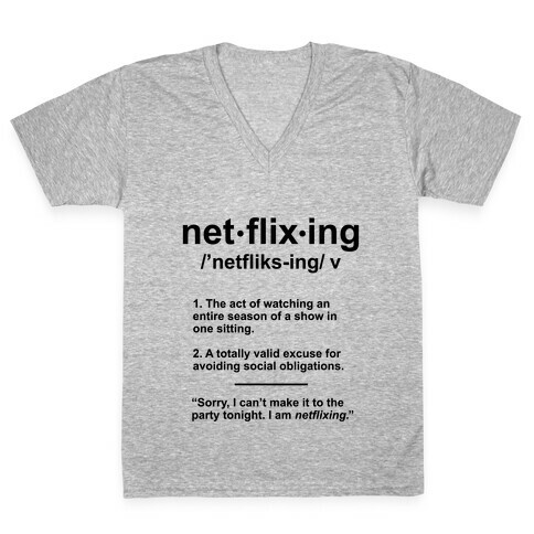 Netflixing V-Neck Tee Shirt