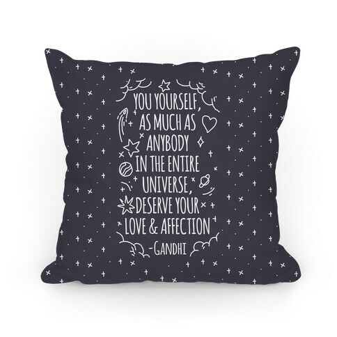 Love Yourself Gandhi Quote Pillow