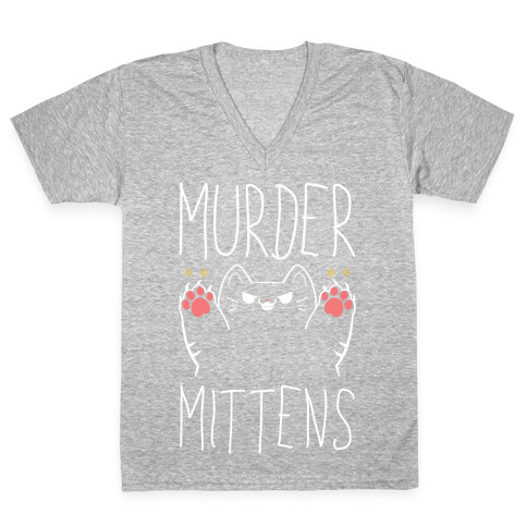 Murder Mittens V-Neck Tee Shirt