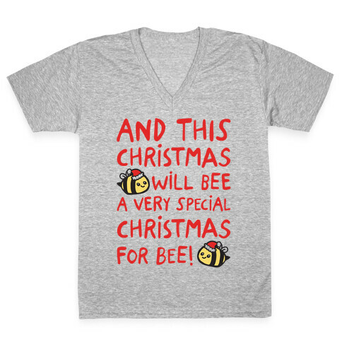 This Christmas Will Bee Parody V-Neck Tee Shirt