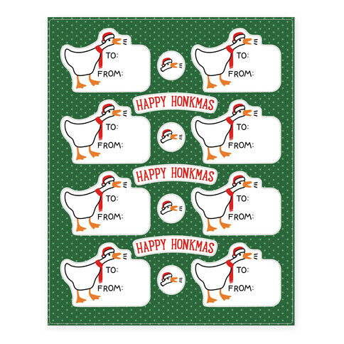 Happy Honkmas Goose Stickers and Decal Sheet