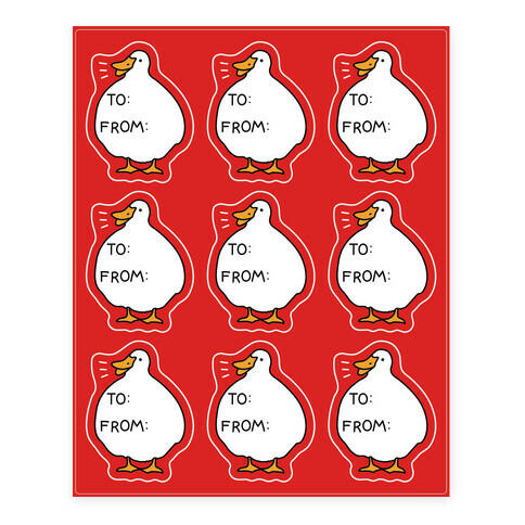 Chonky Honk Gift Tags Stickers and Decal Sheet