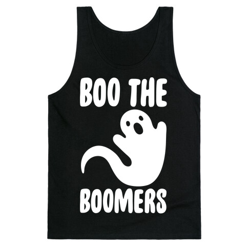 Boo The Boomers White Print Tank Top