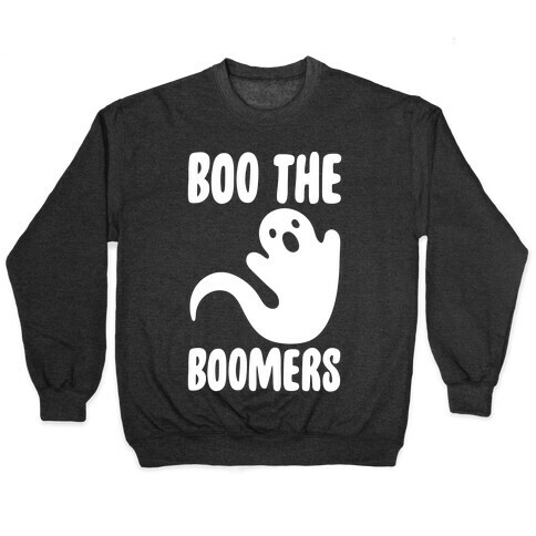 Boo The Boomers White Print Pullover