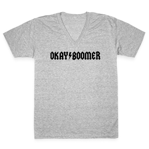 Okay Boomer Band Shirt Parody V-Neck Tee Shirt