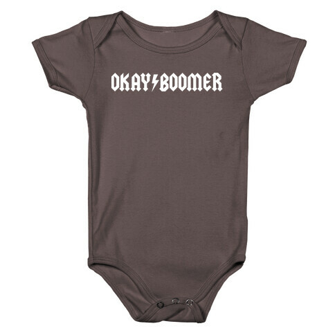 Okay Boomer Band Shirt Parody Baby One-Piece