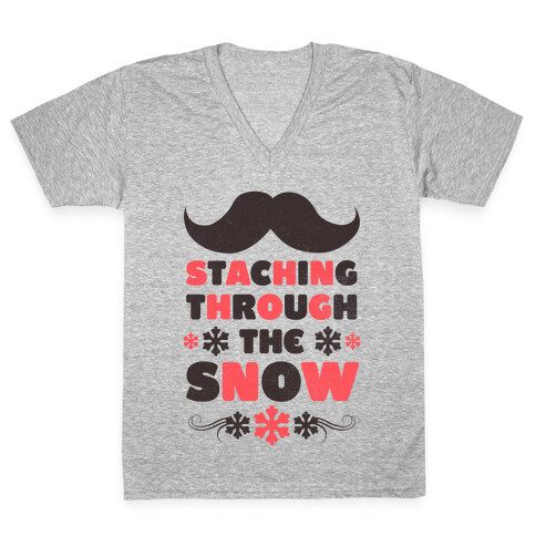 Staching Through the Snow V-Neck Tee Shirt