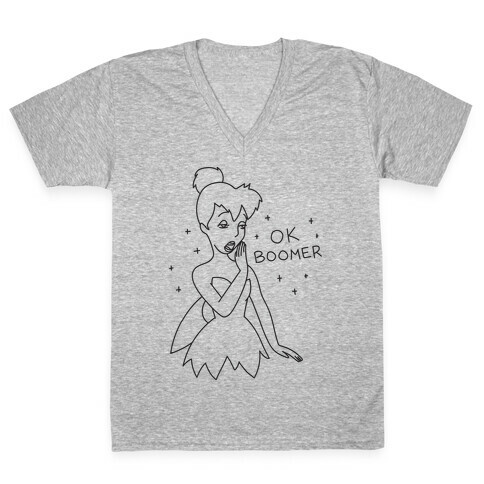 OK Boomer Tinkerbell Parody V-Neck Tee Shirt