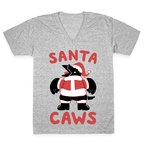 Santa Caws V-Neck Tee Shirt