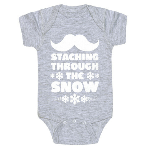 Staching Through the Snow (White Ink) Baby One-Piece