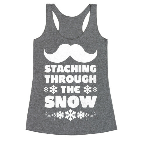 Staching Through the Snow (White Ink) Racerback Tank Top